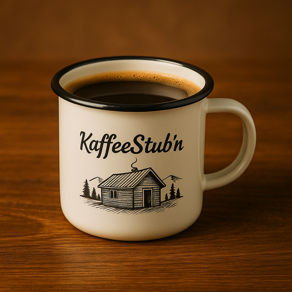 Emaille-Becher „KaffeeStub’n“
